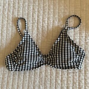 Black and White Gingham Bikini Top